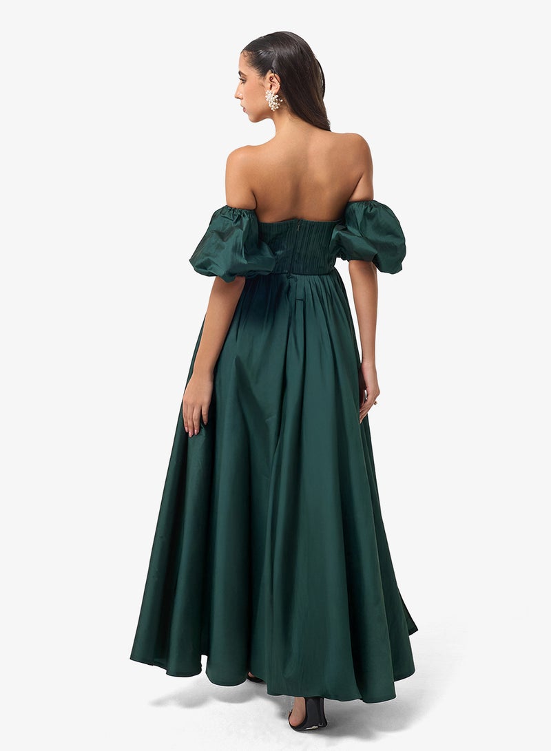 Threadz by Ajooni Shimmer Off-Shoulder Maxi Dress - Image 2