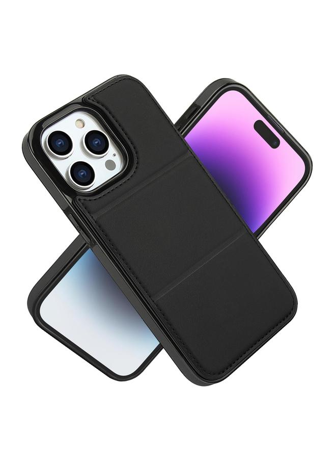 S-TOP Case For iPhone 15 Pro Max Tri-fold Holder Leather Phone Case with Card Slot - Image 2