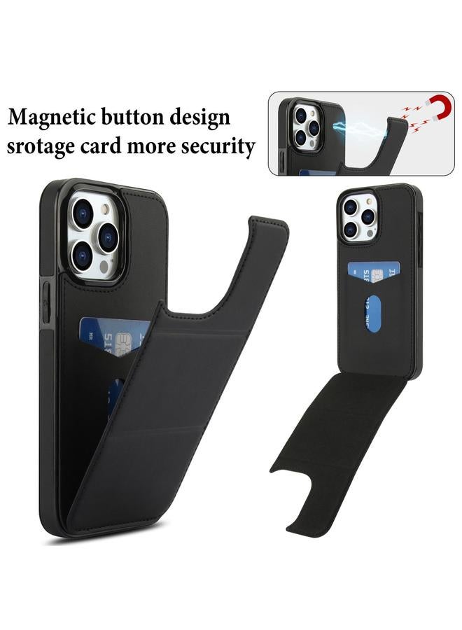 S-TOP Case For iPhone 15 Pro Max Tri-fold Holder Leather Phone Case with Card Slot - Image 3