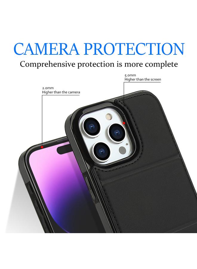 S-TOP Case For iPhone 15 Pro Max Tri-fold Holder Leather Phone Case with Card Slot - Image 5