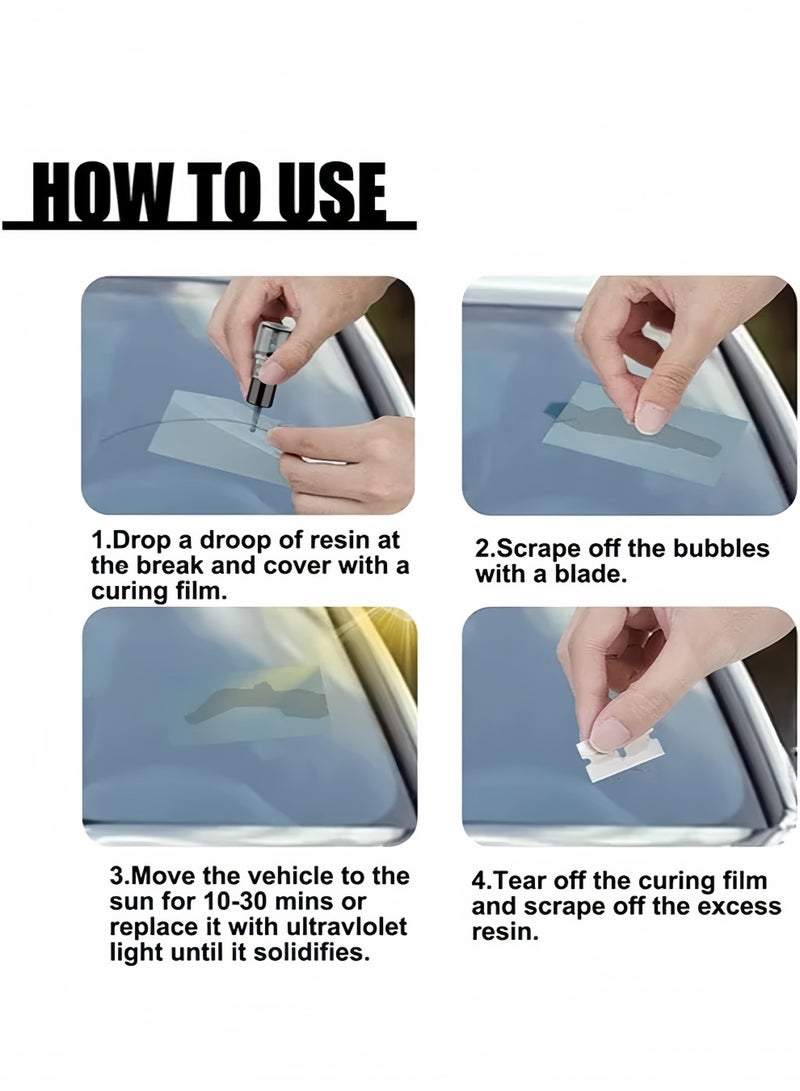 Lee Yon Windshield Crack Repalr for Glass Crack Repair Adhesive, 2025 Upgrade Windshield Repair Kit, Multifunctional Cracks Gone Glass Repair Fluid for Fixing Chips, Window Crack Repair Kit - Image 5