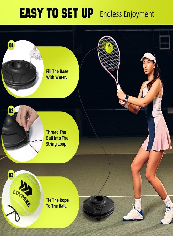 Tezewa Tennis Trainer Set Tennis Practice Rebounder with String Solo Tennis Trainer Practice Equipment 3 Replacement Rebound Balls Portable Tennis Practice Equipment for Adults Kids - Image 4