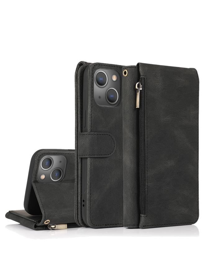S-TOP Case For iPhone 14 Plus Zipper Wallet Bag Leather Case - Image 1