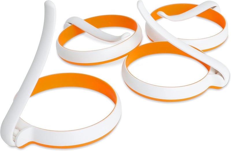 Cyrox Cyrox Silicone Fried Egg Rings Set, Round Mold for Pancakes, Breakfast Sandwich, Nonstick Egg Ring for Frying Eggs Kitchen Egg Fry Ring (1Set of 2Pcs) - Image 1