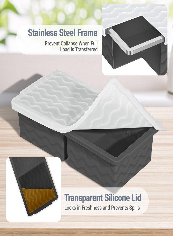 Aopigavi Silicone Freezer Tray with Lid - 2-Cup Soup Freezer Container Molds, Large Ice Cube Trays for Freezing Soup, Sauce & Broth, Meal Prep & Food Storage - Oven & Dishwasher Safe, 2-Pack - Image 4