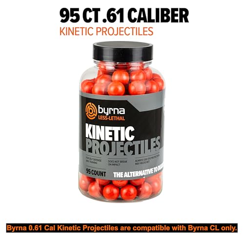 Byrna Kinetic Projectiles - .61 Cal Reusable Hard-Solid Plastic Rounds for Training, Target Practice and Self Defense, 0.61 Caliber - (95 Count) - Image 2