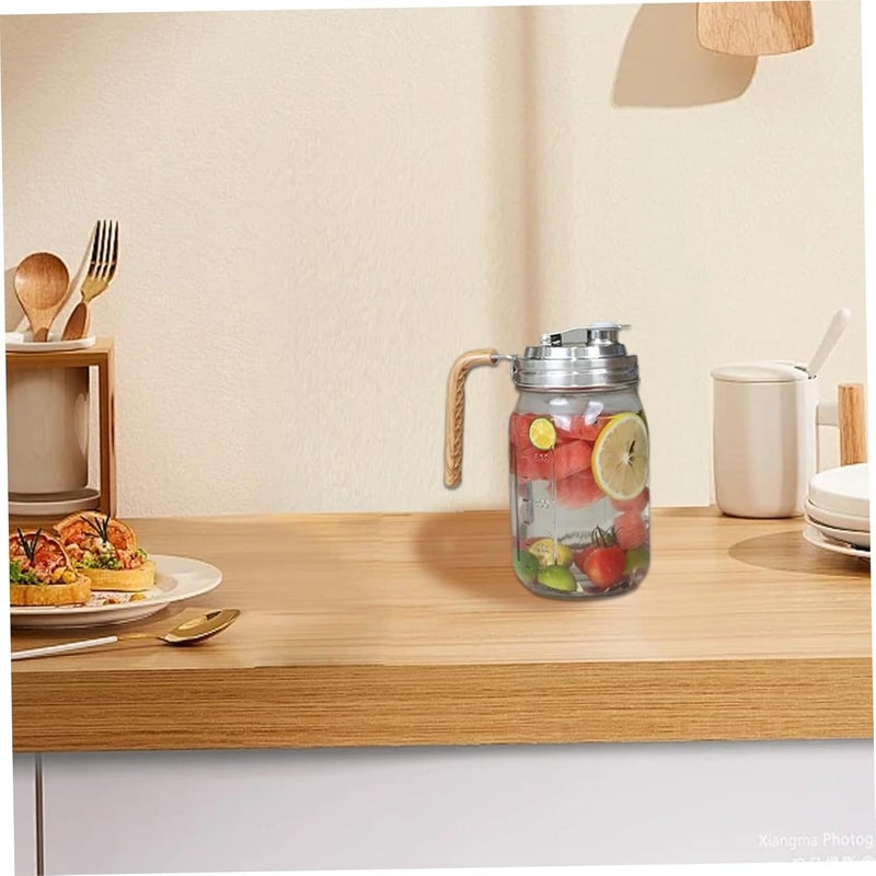 عبوة تحتوي على 2 غطاء لجرارات ميسون (Mason Jar) بفوهة صب، مانع للتسرب، مصنوع من فولاذ مقاوم للصدأ من الدرجة الغذائية، بفتحة واسعة ومزود بمقبض، لاستخدامها كإكسسوارات مطبخية. - Image 3