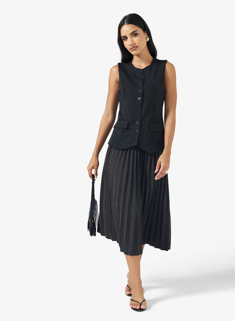 Ginger Longline Button Up Waistcoat - Image 4