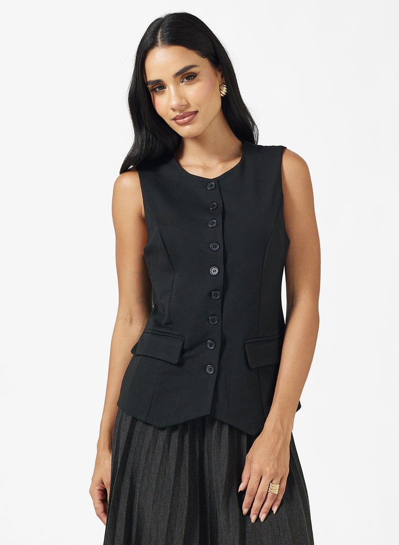 Ginger Longline Button Up Waistcoat - Image 1