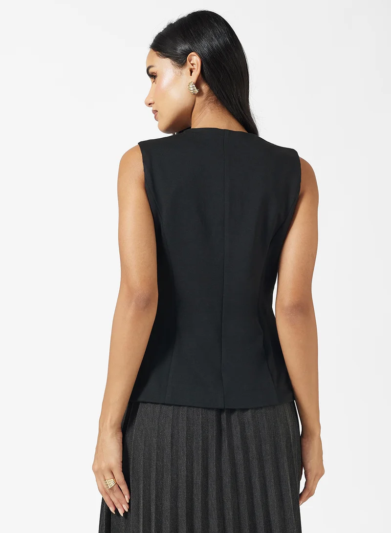 جينجر Longline Button Up Waistcoat
