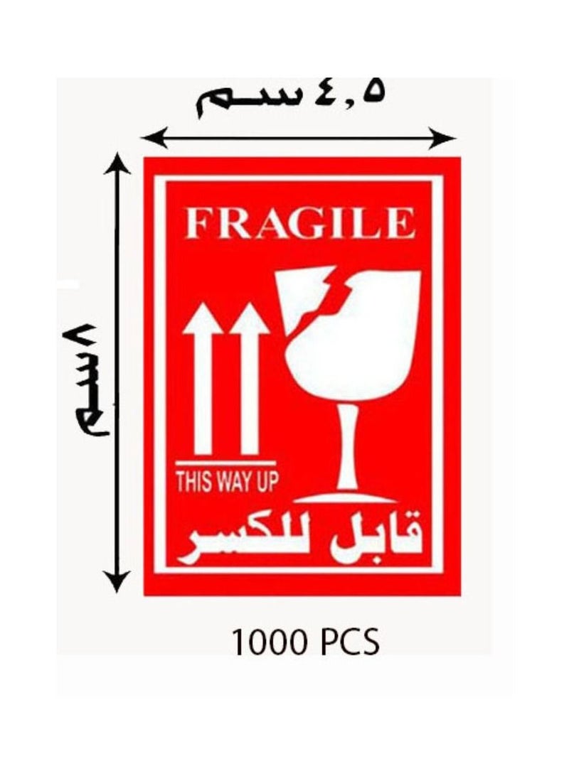 Fragile Stickers Adhesive - 1000 PCS