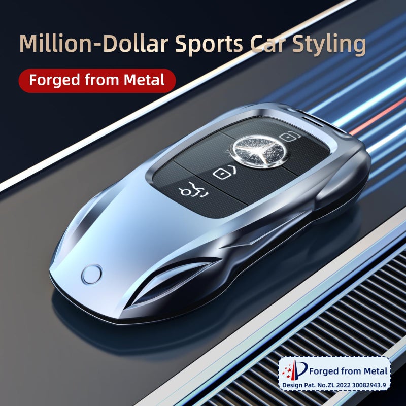 saxsion غطاء مفتاح ساكسيون لبنزين، يناسب فئات A B C E G S R Class SL SLC CLS CLA GLB GLC GLE GLS AMG CLK ML SLK (فضي أنيق، لبنزين-A) - Image 4