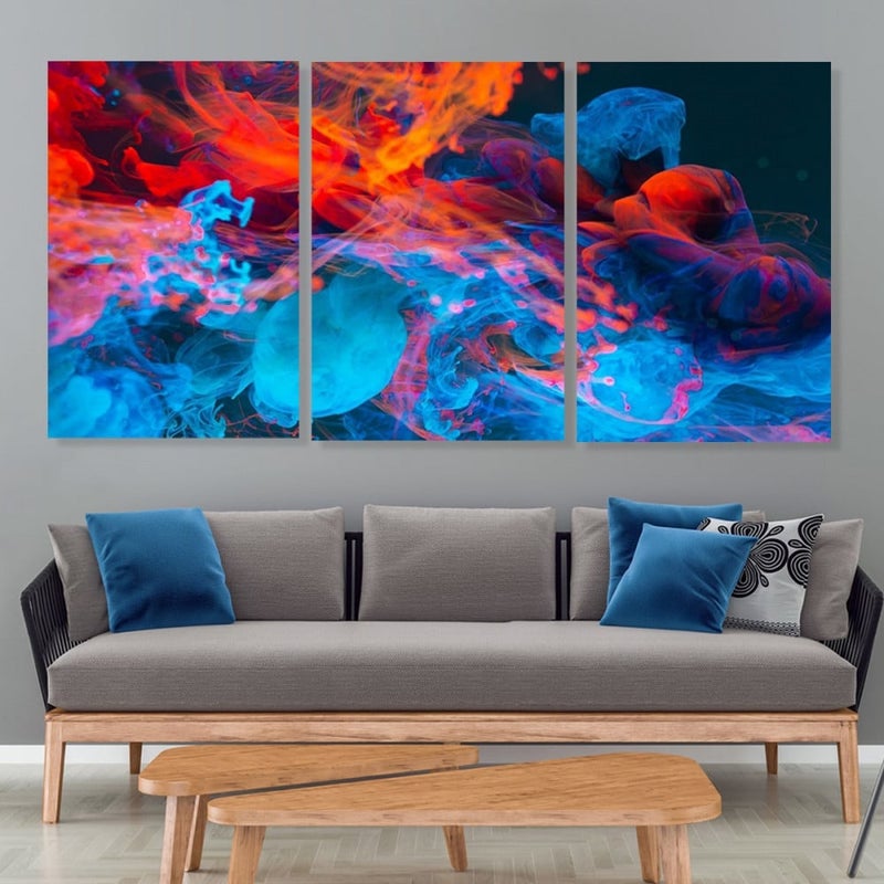 ماركتنا ثلاث لوحات قماشية بتصميم مودرن مع برواز مجوف مقاس (90×40) ثلاث قطع - Image 1