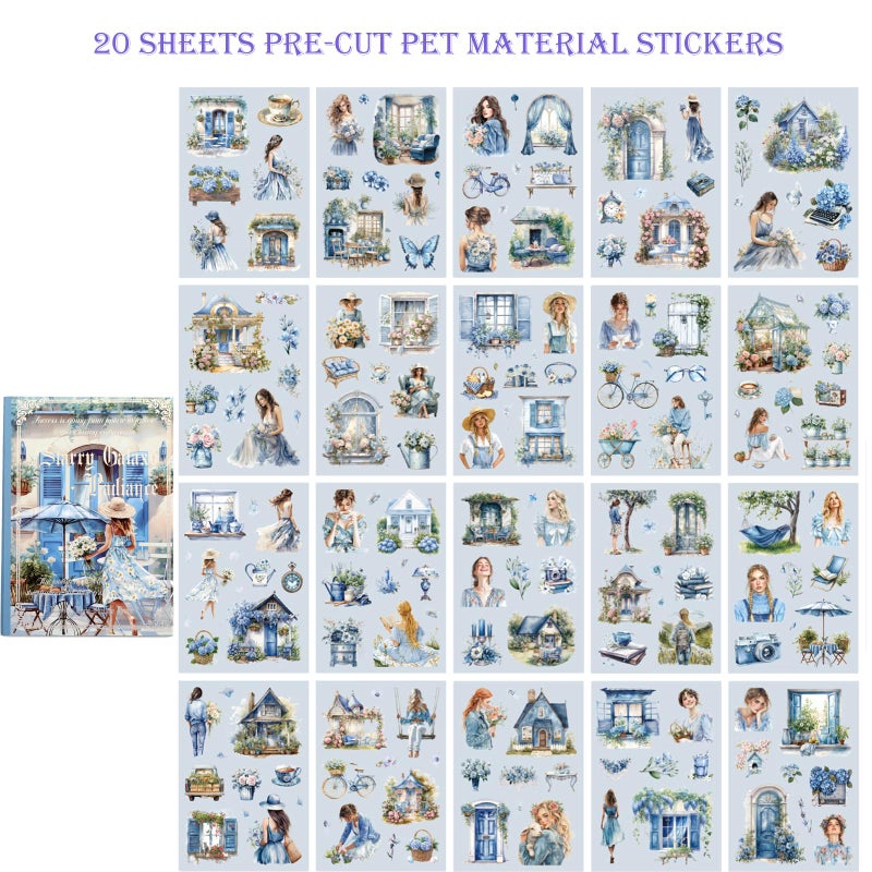 Auguro 4 Book pet Scrapbooking Stickers Pre-Cut 480 PET Stickers People Sticker Books for journaling Scrapbook Supplies Transparent Adult Sticker - Image 4