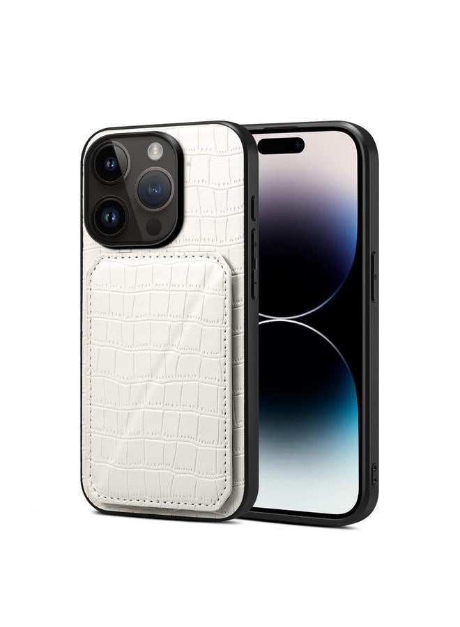 S-TOP Case For iPhone 15 Pro Max Imitation Crocodile Leather Back Phone Case with Holder - Image 1