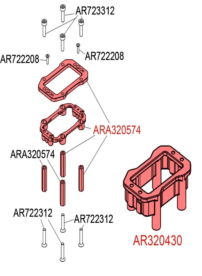 MOSHNOLY Aluminum Servo Mount Steering for Arrma 1/8 Kraton/Notorious/Outcast/Talion/Typhon 1/7 Fireteam 6S BLX Aluminum RC Upgrade Set Part, Replacement of Alloy Hops Up Parts #ARA320574#AR320430 - Image 3