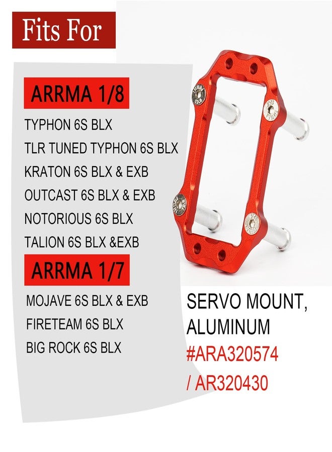 MOSHNOLY Aluminum Servo Mount Steering for Arrma 1/8 Kraton/Notorious/Outcast/Talion/Typhon 1/7 Fireteam 6S BLX Aluminum RC Upgrade Set Part, Replacement of Alloy Hops Up Parts #ARA320574#AR320430 - Image 2