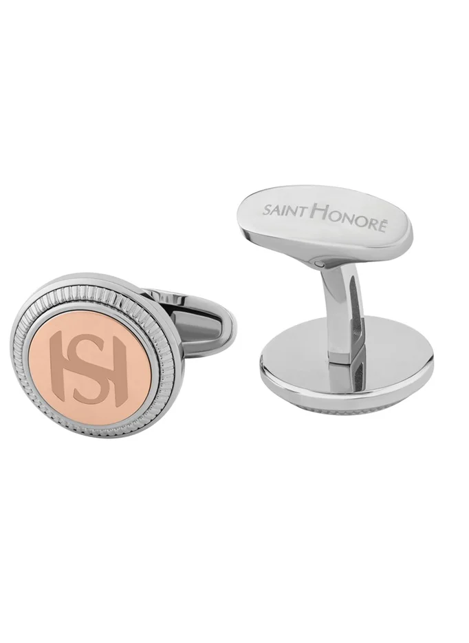 Saint Honore Paris Silver and Rose Gold Cufflink for Men's