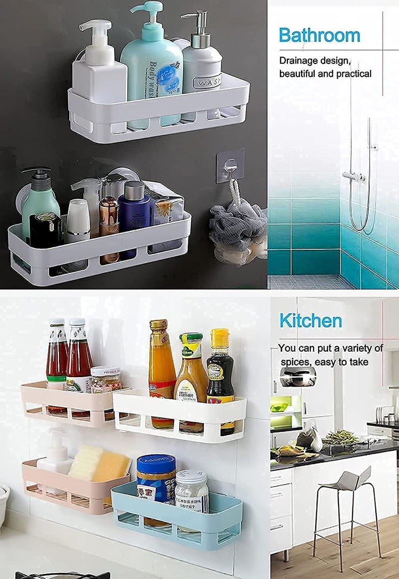 TEKCOOL Bathroom Organiser, Self Adhesive Bathroom Shelf for Wall, Washroom Organizer, Bathroom Rack Stand Without Drilling (2 Pcs),Plastic - Image 4