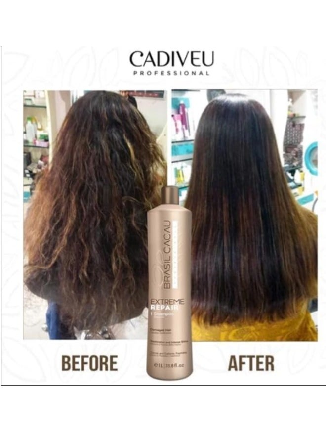 Brasil Cacau Brasil Cacau Extreme Repair Shampoo 1L - Luxurious Formula for Deep Hair Repair, Gloss & Protection Against Damage  - Image 5