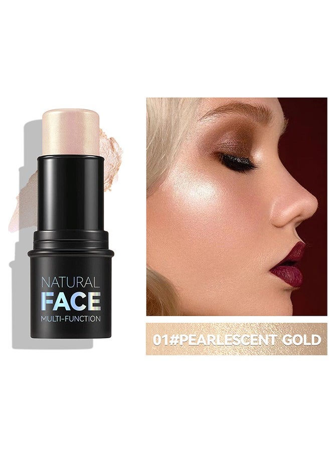 Julystar Face Multi Function Highlighter Stick, Moisture and Lightweight Highlighters Makeup Stick, Blendable and Smooth-#01  - Image 2