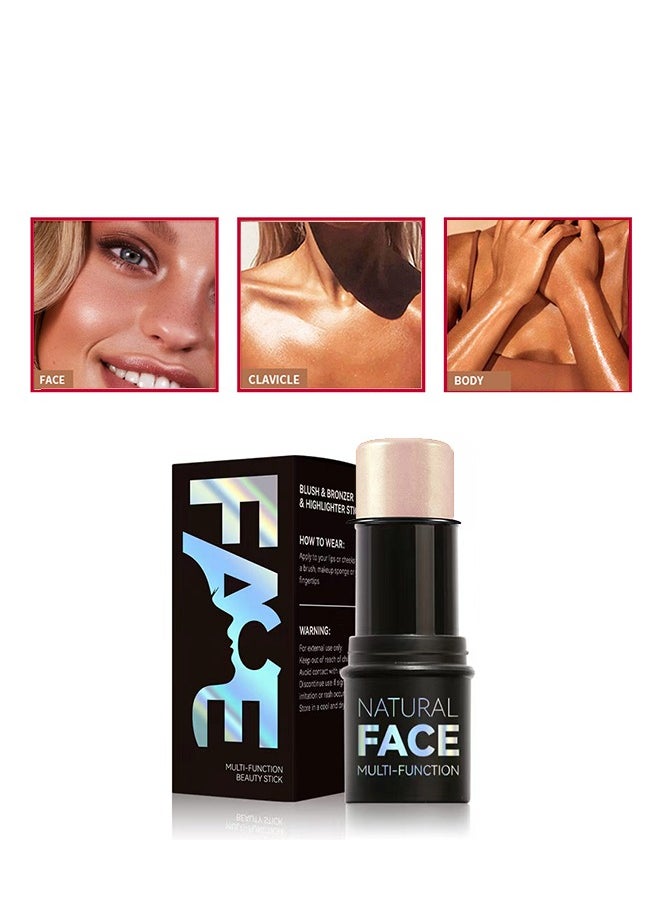 Julystar Face Multi Function Highlighter Stick, Moisture and Lightweight Highlighters Makeup Stick, Blendable and Smooth-#01  - Image 3
