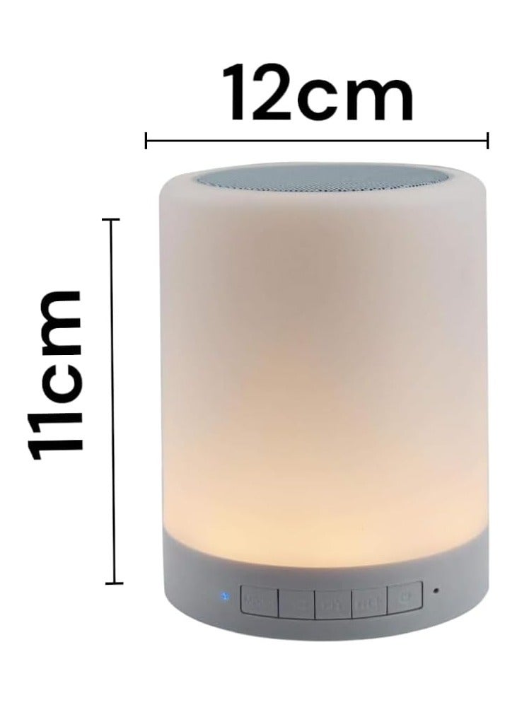 مكبر صوت بلوتوث لاسلكي محمول مزود بإضاءة ليلية مع تحكم باللمس وطاولة بجانب السرير، يدعم البلوتوث ومنفذ USB وبطاقة Micro SD وراديو FM وAUX - Image 4