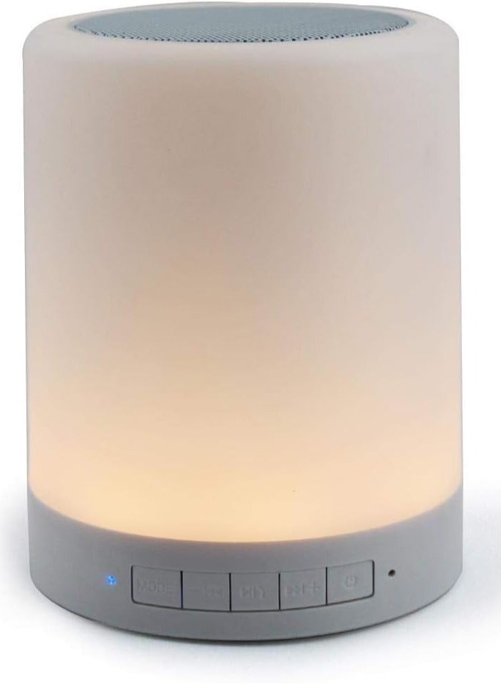 مكبر صوت بلوتوث لاسلكي محمول مزود بإضاءة ليلية مع تحكم باللمس وطاولة بجانب السرير، يدعم البلوتوث ومنفذ USB وبطاقة Micro SD وراديو FM وAUX - Image 2