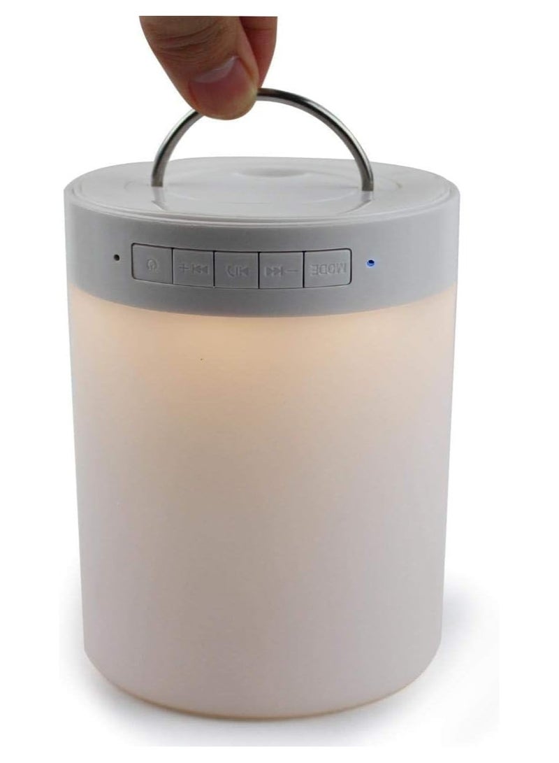 مكبر صوت بلوتوث لاسلكي محمول مزود بإضاءة ليلية مع تحكم باللمس وطاولة بجانب السرير، يدعم البلوتوث ومنفذ USB وبطاقة Micro SD وراديو FM وAUX - Image 3