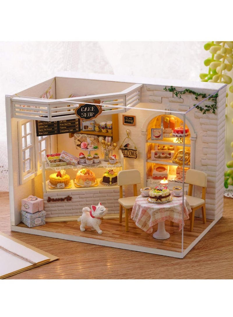 SYOSI DIY Dollhouse Miniature with Furniture, DIY Wooden Dollhouse Kit Plus Dust Proof and Music Movement, Creative Room for Valentine's Day Gift Idea (Cake Diary) - Image 5
