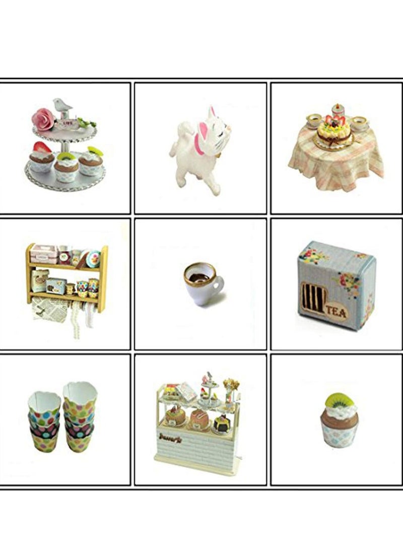 SYOSI DIY Dollhouse Miniature with Furniture, DIY Wooden Dollhouse Kit Plus Dust Proof and Music Movement, Creative Room for Valentine's Day Gift Idea (Cake Diary) - Image 3