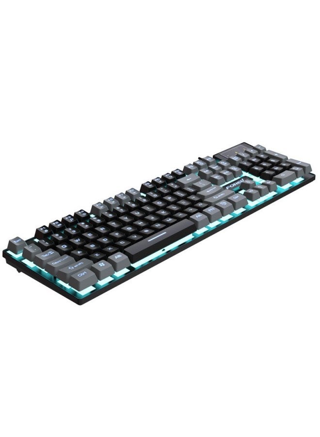 Color Matching Game Wired Keyboard Q8 Computer Keyboard Luminous Electric Competition Mechanical Feel Keyboard Wholesale-Color:black Gray Q8