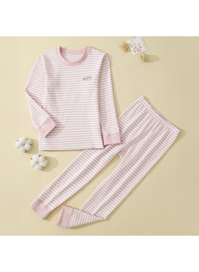 ملابس داخلية حرارية للأطفال من القطن النقي بدون خياطة للخريف والشتاء، طبقة أساسية سميكة وناعمة من القطن للأولاد والبنات - Image 1