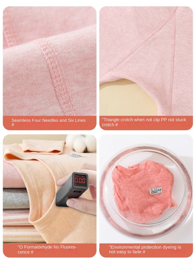 ملابس داخلية حرارية للأطفال من القطن النقي بدون خياطة للخريف والشتاء، طبقة أساسية سميكة وناعمة من القطن للأولاد والبنات - Image 4