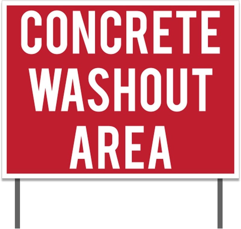VictoryStore Concrete Washout Area Yard Signs 2Sided Set of 4 18x24 Weatherproof Includes Stakes - Image 3