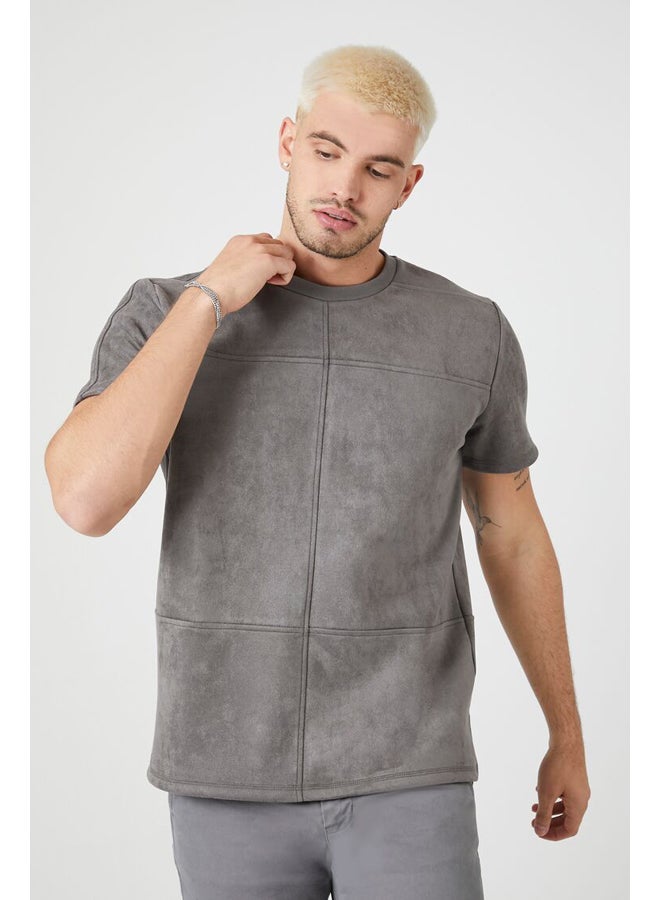 FOREVER 21 Seamed Faux Suede Tee - Image 3