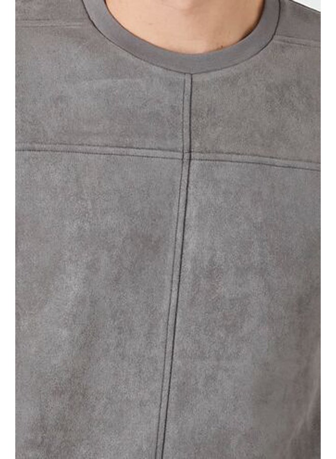 FOREVER 21 Seamed Faux Suede Tee - Image 2