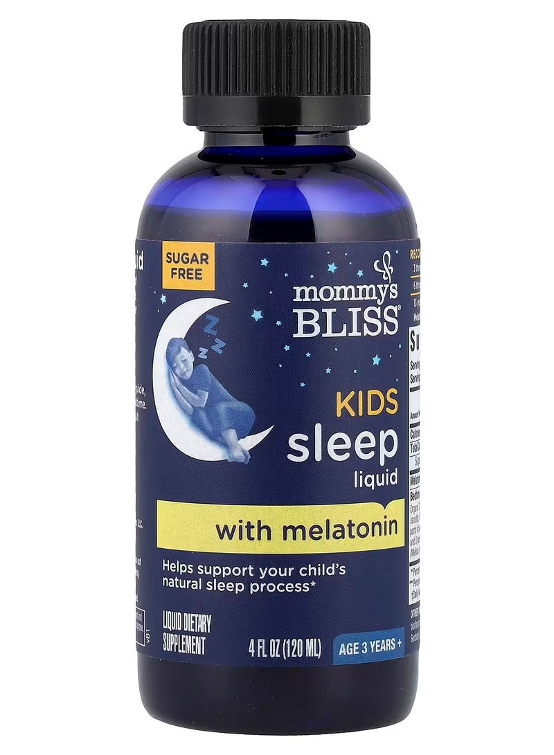 Mommy's Bliss Melatonin Children's Sleep Liquid for Kids Ages 3+ Natural Grape 4 fl oz 120 ml - Image 3