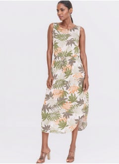 HaILYS Leaf Print Midi Dress  - Image 4