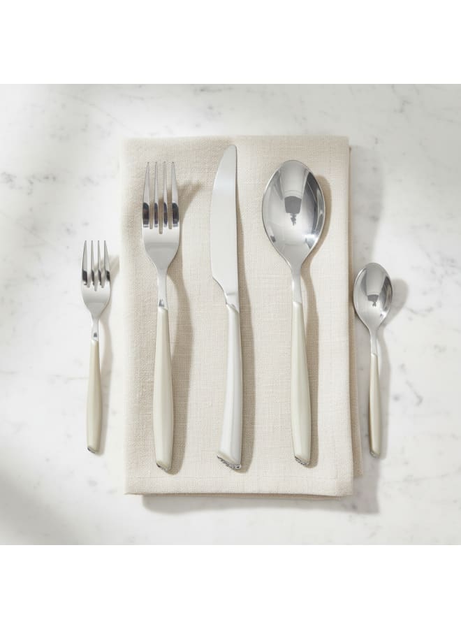 Zinnia 30-Piece Stainless Steel Cutlery Set - Beige - Image 2