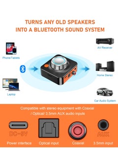 SYOSI SYOSI Bluetooth Audio Receiver Adapter, Bluetooth 5.1 Audio Receiver Adapter, 3D Surround Stereo Audio Receiver for Sound System/Phones/Tablets/Headphone, Low Latency Bluetooth Audio Adapter Receiver  - Image 3