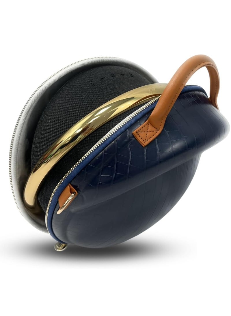 Angry Bull - LEATHER TRAVEL BAG FOR HARMAN KARDON ONYX STUDIO 7 BLUETOOTH WIRELESS PORTABLE SPEAKER, HARD CARRYING STORAGE CASE (BLUE) - Image 1