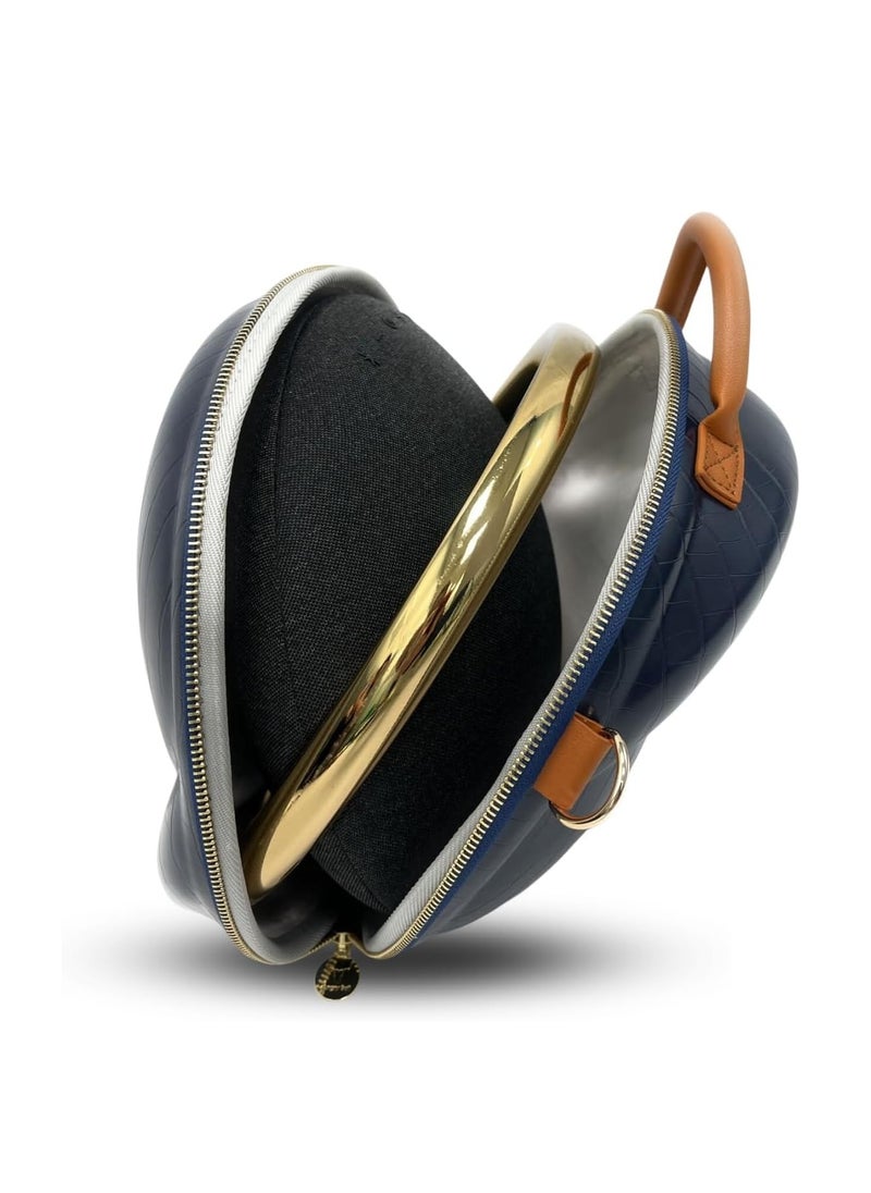 Angry Bull - LEATHER TRAVEL BAG FOR HARMAN KARDON ONYX STUDIO 7 BLUETOOTH WIRELESS PORTABLE SPEAKER, HARD CARRYING STORAGE CASE (BLUE) - Image 1