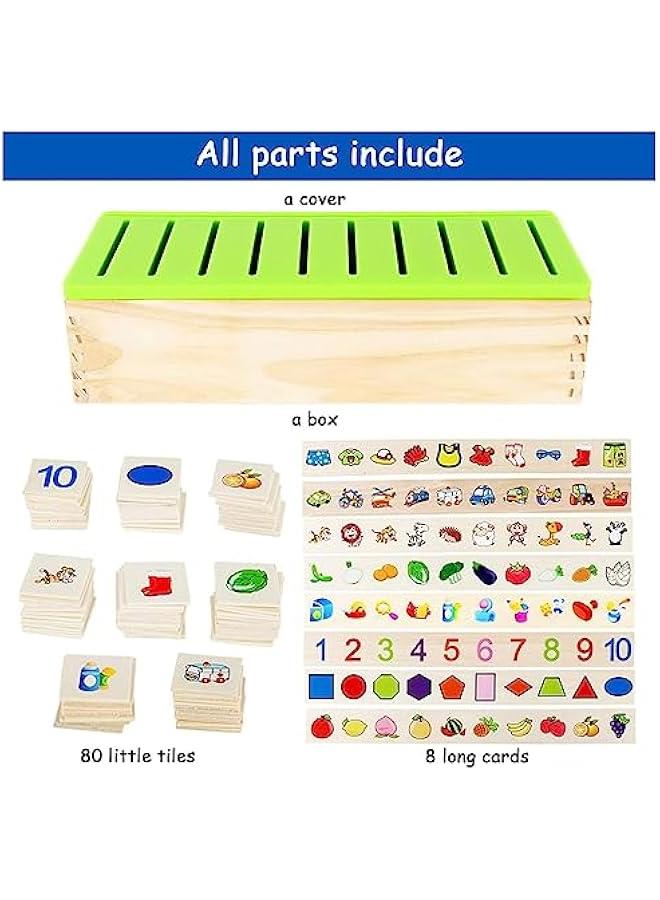 MIXDE Wooden Montessori Toys for Toddlers,Learning Activities Sorting Box Educational Toys Preschool Kindergarten Games Motor Skills STEM for Girls Boys Age 1 2 3 4 Year Old Kids Birthday Gift - Image 2