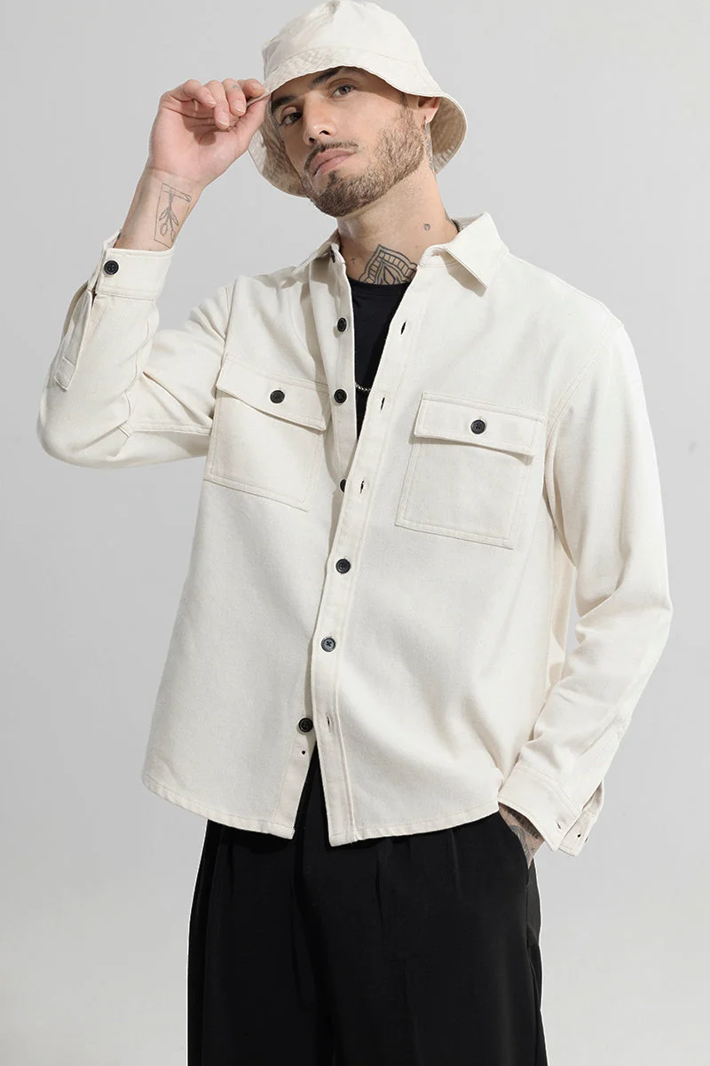 SNITCH Clyster Off-White Overshirt