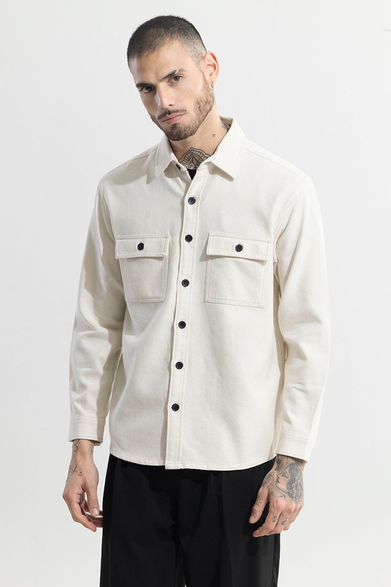 SNITCH Clyster Off-White Overshirt - Image 5