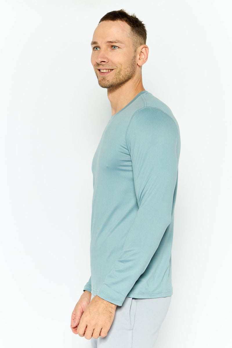 90 Degree By Reflex Men Sportswear Fit Long Sleeve Outdoor Shirt, Sage Green - Image 3