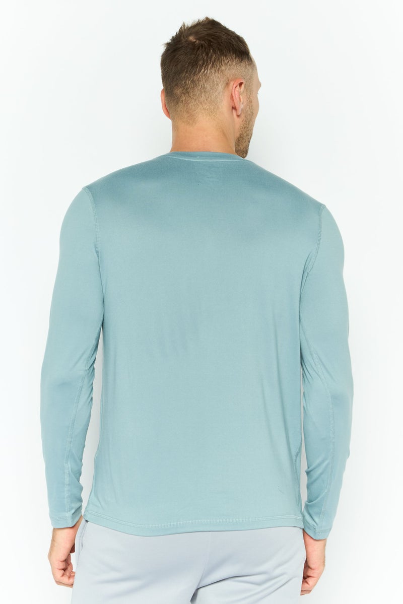 90 Degree By Reflex Men Sportswear Fit Long Sleeve Outdoor Shirt, Sage Green - Image 2