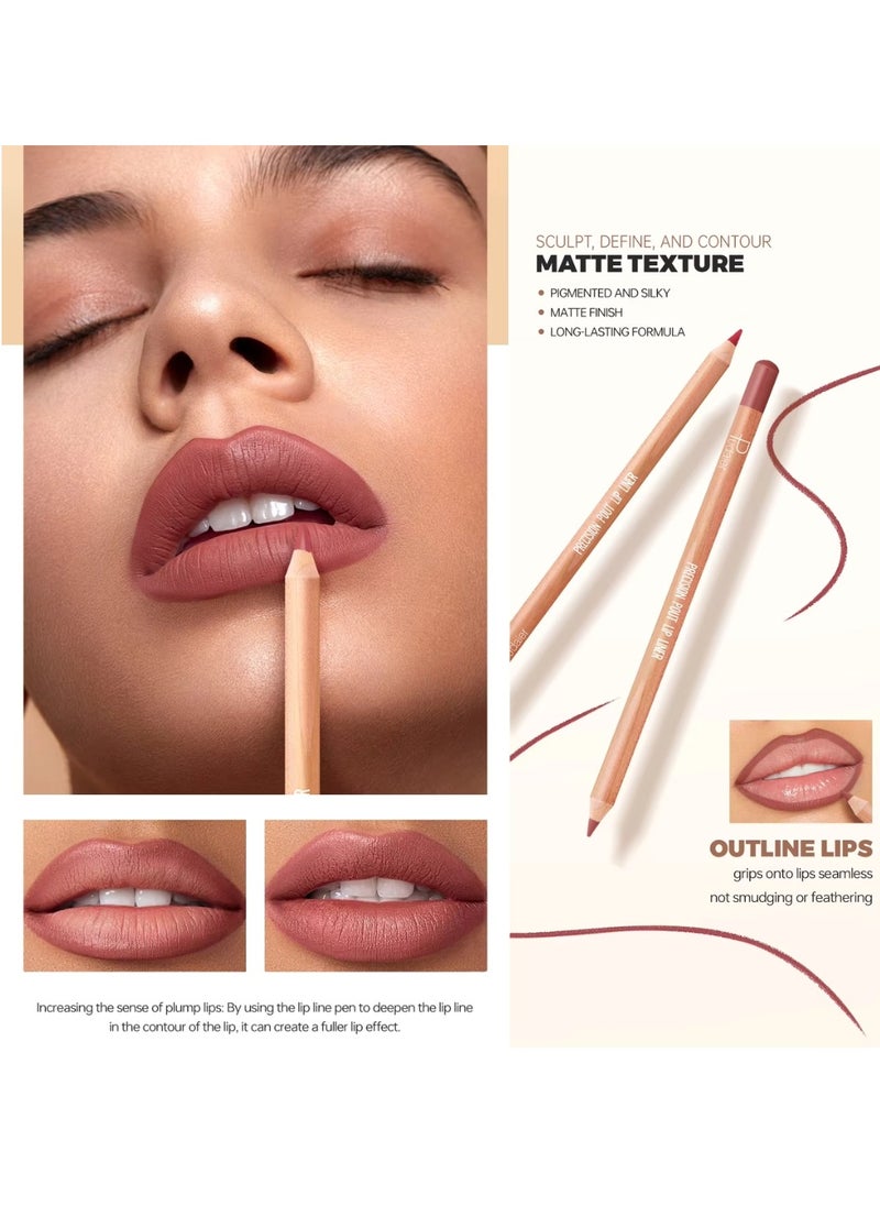 pudaier - 12Pcs Lip Liner Set Lip Liner Lipstick Set 12 Colors Lip Liner Pencil Matte Waterproof Long Lasting Lipstick Lip Contour Makeup Lip Liner Set Full Color One Stroke Define Lip Liner - Image 1