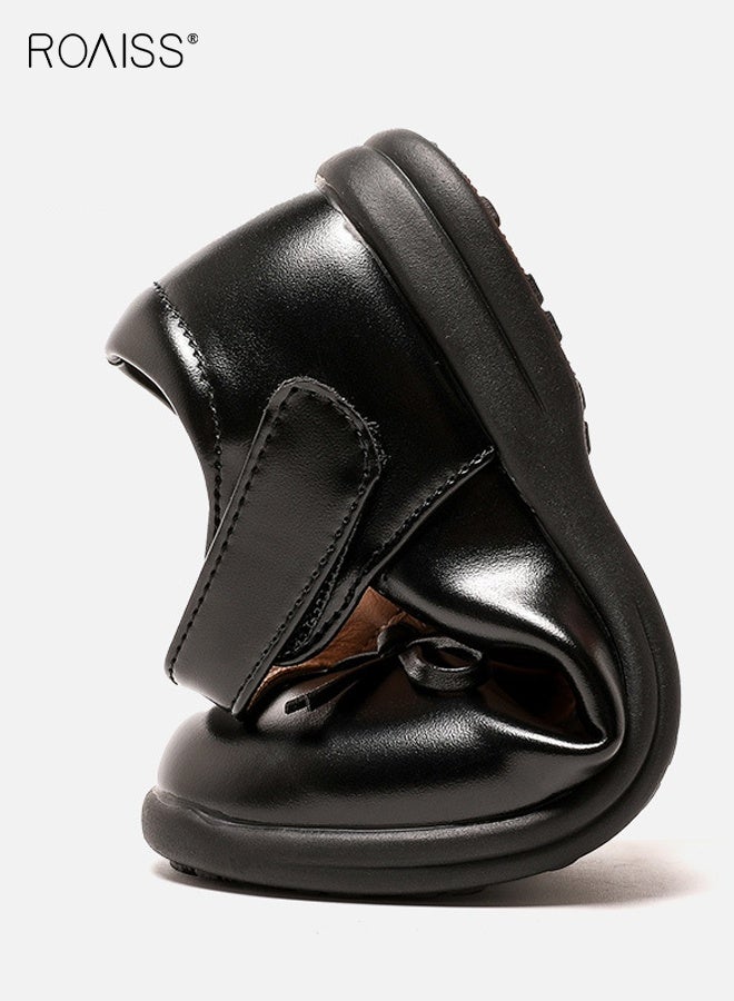 roaiss Girls Stylish Dress Shoes, Elegant Retro Mary Jane Dress Shoes with Bow, Classic School Uniform Flats, Suitable for Daily and Formal Wear  - Image 4